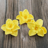 Daffodil Sugar Cake Flowers by Global Sugar Art, Yellow, 6 Count