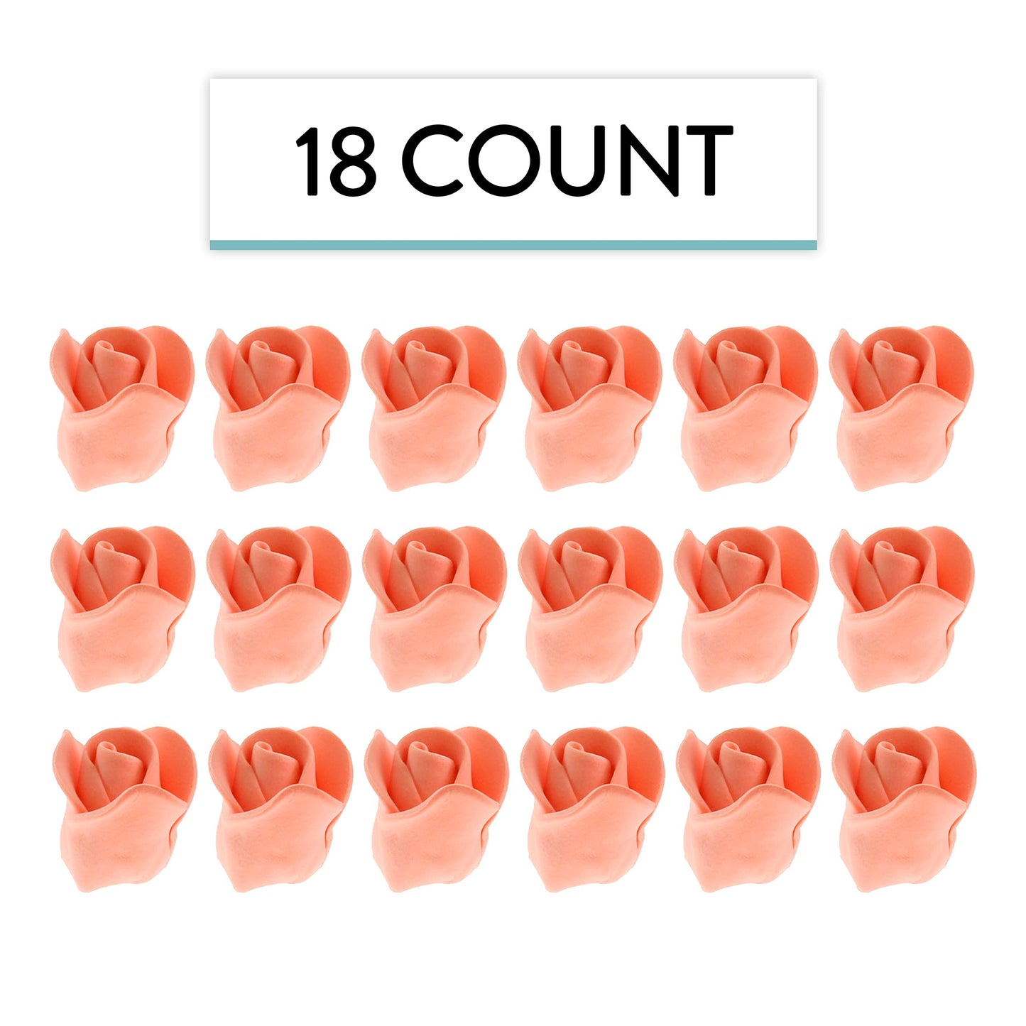 Tiny Peach Rose Toppers, 3/4-Inch