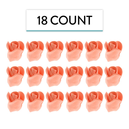 Tiny Peach Rose Toppers, 3/4-Inch