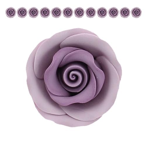 Premium Roses for Decorating Cakes and Cupcakes, by Global Sugar Art, Medium, Lavender Pink Yellow Peach