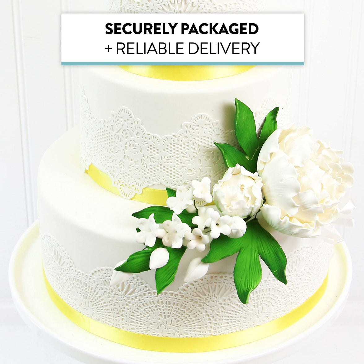 Premium Peony Sprays for Cake Decorating by Global Sugar Art, White Closed