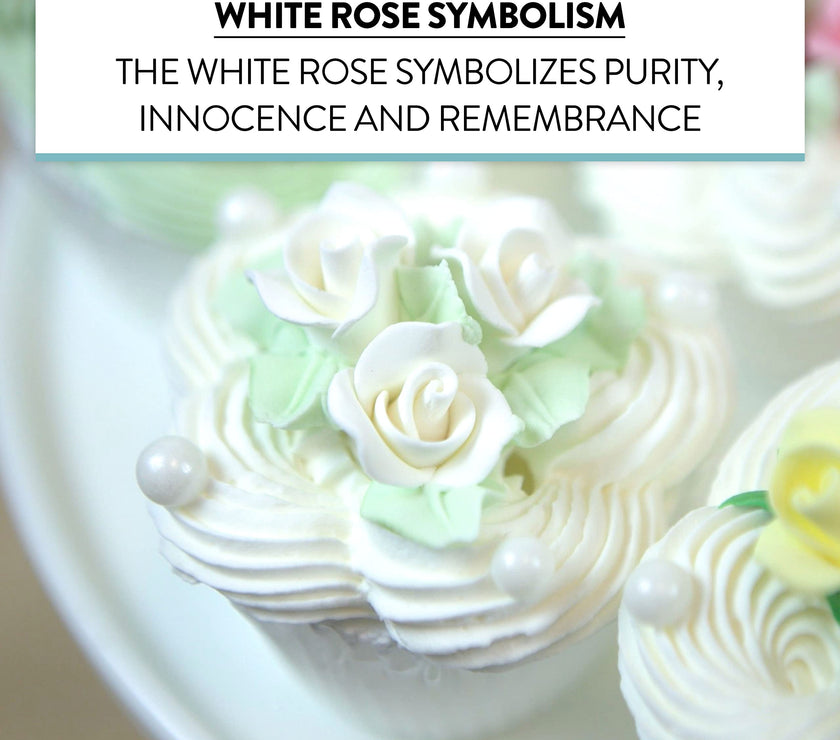Tiny Rose Sugar Flowers, Edible Cupcake Toppers, Extra Small, by Global Sugar Art, White