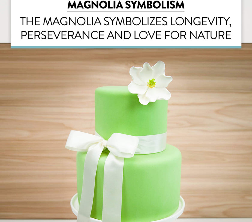 Magnolia Blossom Sugar Cake Flowers by Global Sugar Art, White, Large, 3 Count