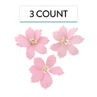 Clematis Gum Paste Sugar Cake Flowers by Global Sugar Art, Pink, 3 Count