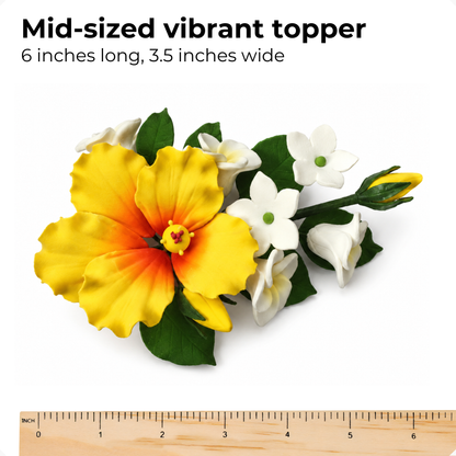 Yellow Tropical Hibiscus Plumeria Spray