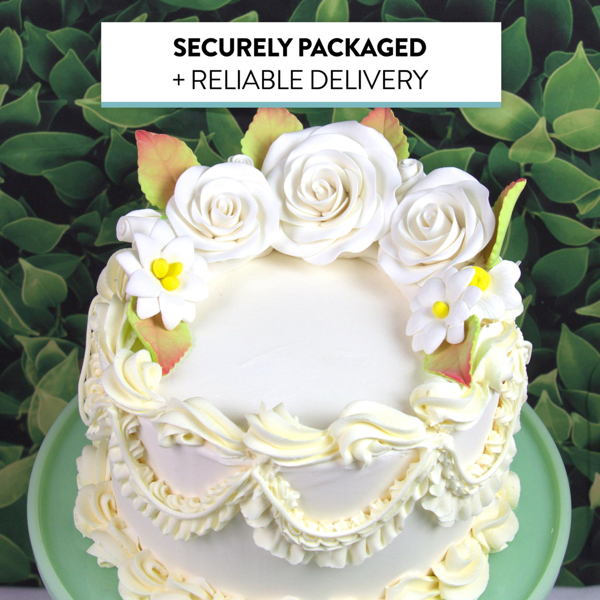 Rose and Blossom Set, Sugar Flowers for Cakes, by Global Sugar Art, White Roses and Blossoms