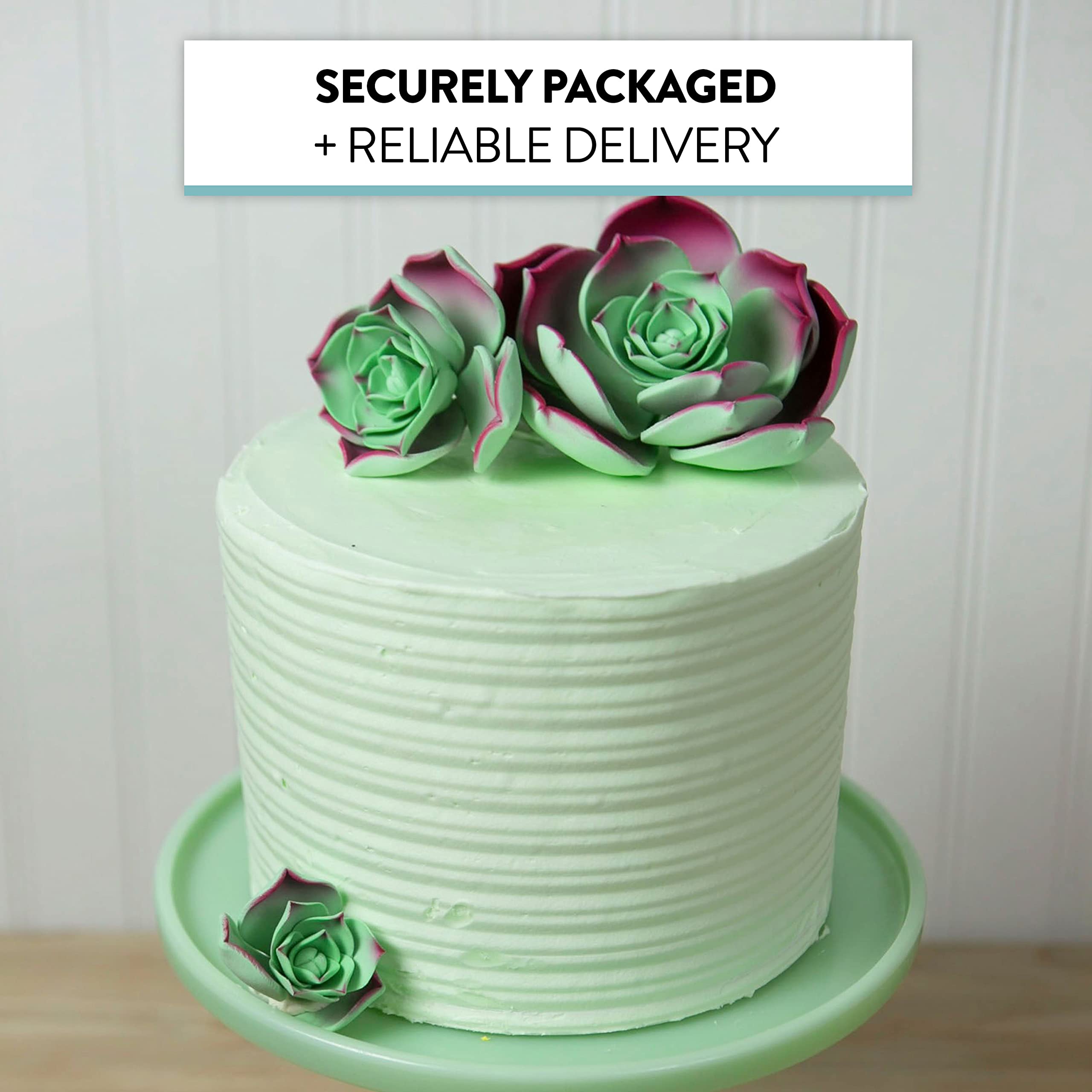 Global Sugar Art Succulent Taurus Large Sugar Cake Flowers with Wire, 1 Count by Chef Alan Tetreault