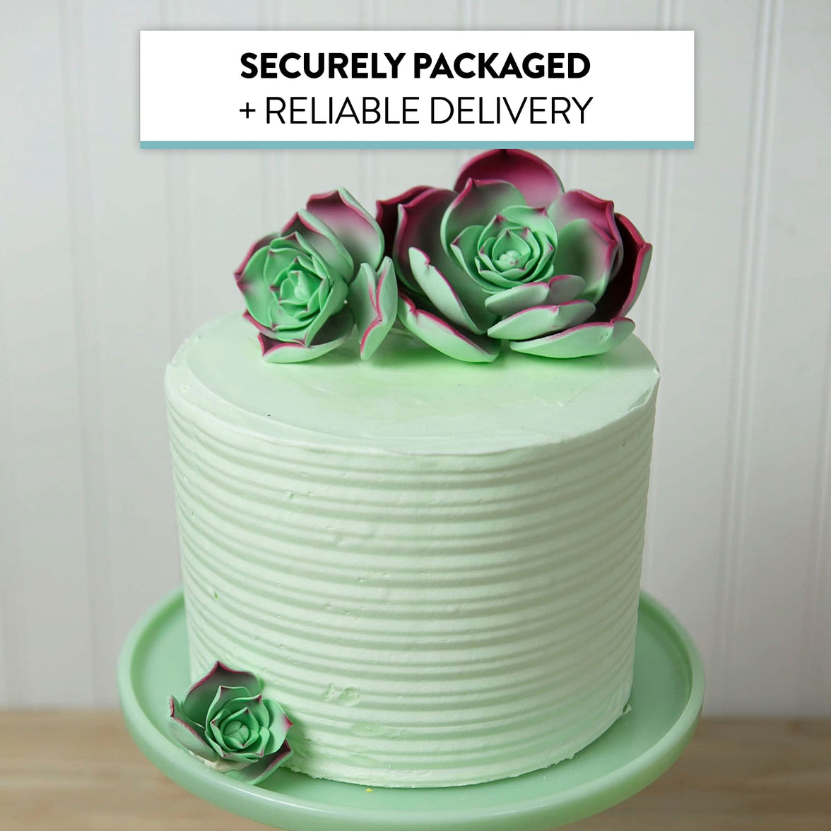 Global Sugar Art Succulent Taurus Large Sugar Cake Flowers with Wire, 1 Count by Chef Alan Tetreault