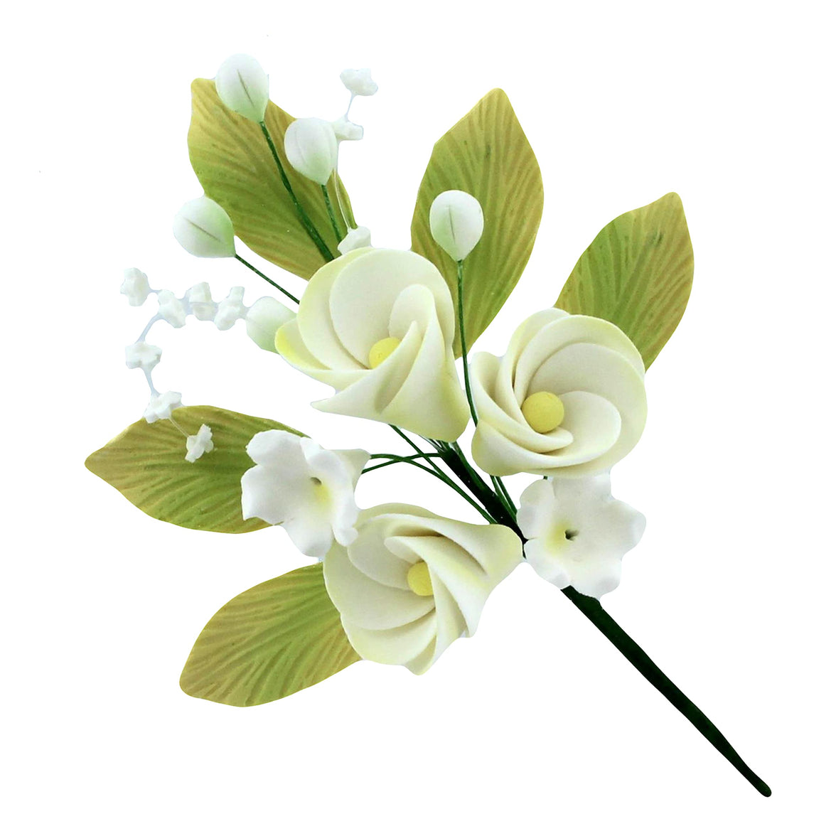 Tropical Cake Topper Frangipani Spray Gum Paste Flower by Global Sugar Art, Small