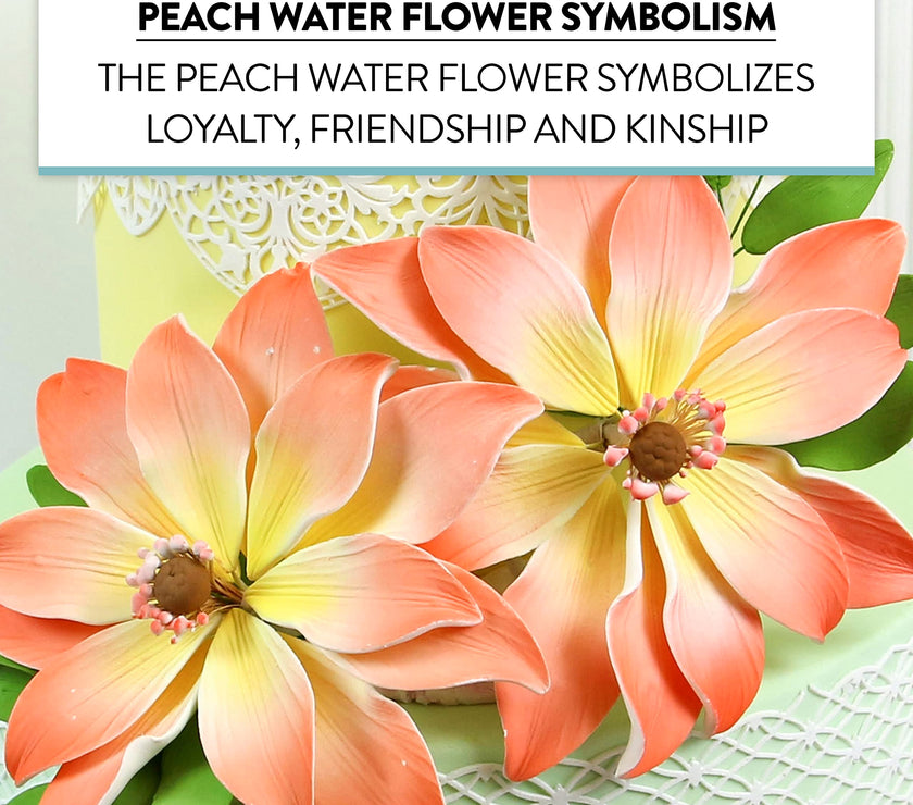 Tranquil Water Flowers, Decorative Sugar Cake Flowers by Global Sugar Art, 3 Count, Peach
