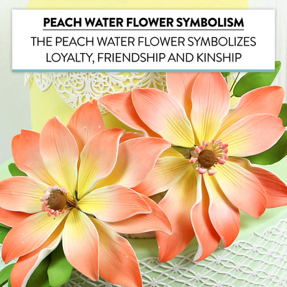 Peach Tranquil Water Flowers, 3 Count