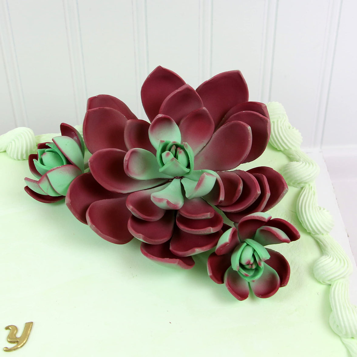 Global Sugar Art Succulent Romeo Sugar Cake Flowers Assortment with Wire, 3 Count by Chef Alan Tetreault