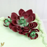 Global Sugar Art Succulent Romeo Sugar Cake Flowers Assortment with Wire, 3 Count by Chef Alan Tetreault