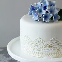 Hydrangea Blossoms Sprays, Sugar Cake Flowers by Global Sugar Art, 4 Count, Blue