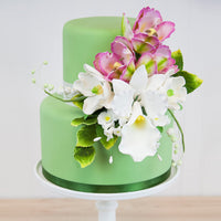 Rose Leaf Spray, Sugar Cake Flower Leaves by Global Sugar Art, Green Faded Tips