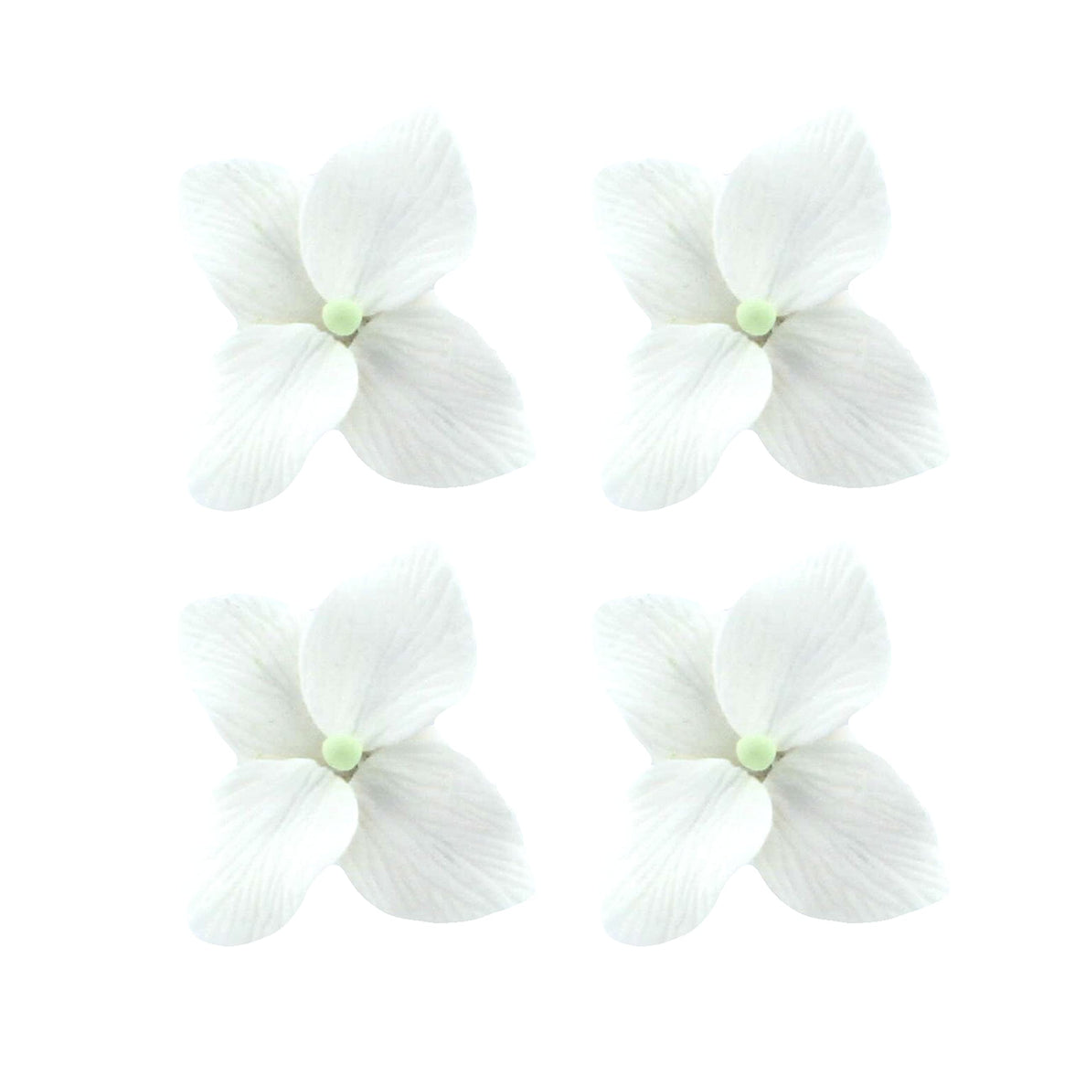 Hydrangea Blossoms, Flat Sugar Flowers by Global Sugar Art, 24 Count White