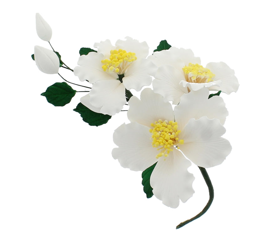 Orchid Sugar Cake Flowers, Camellia Orchid Spray, by Global Sugar Art, White