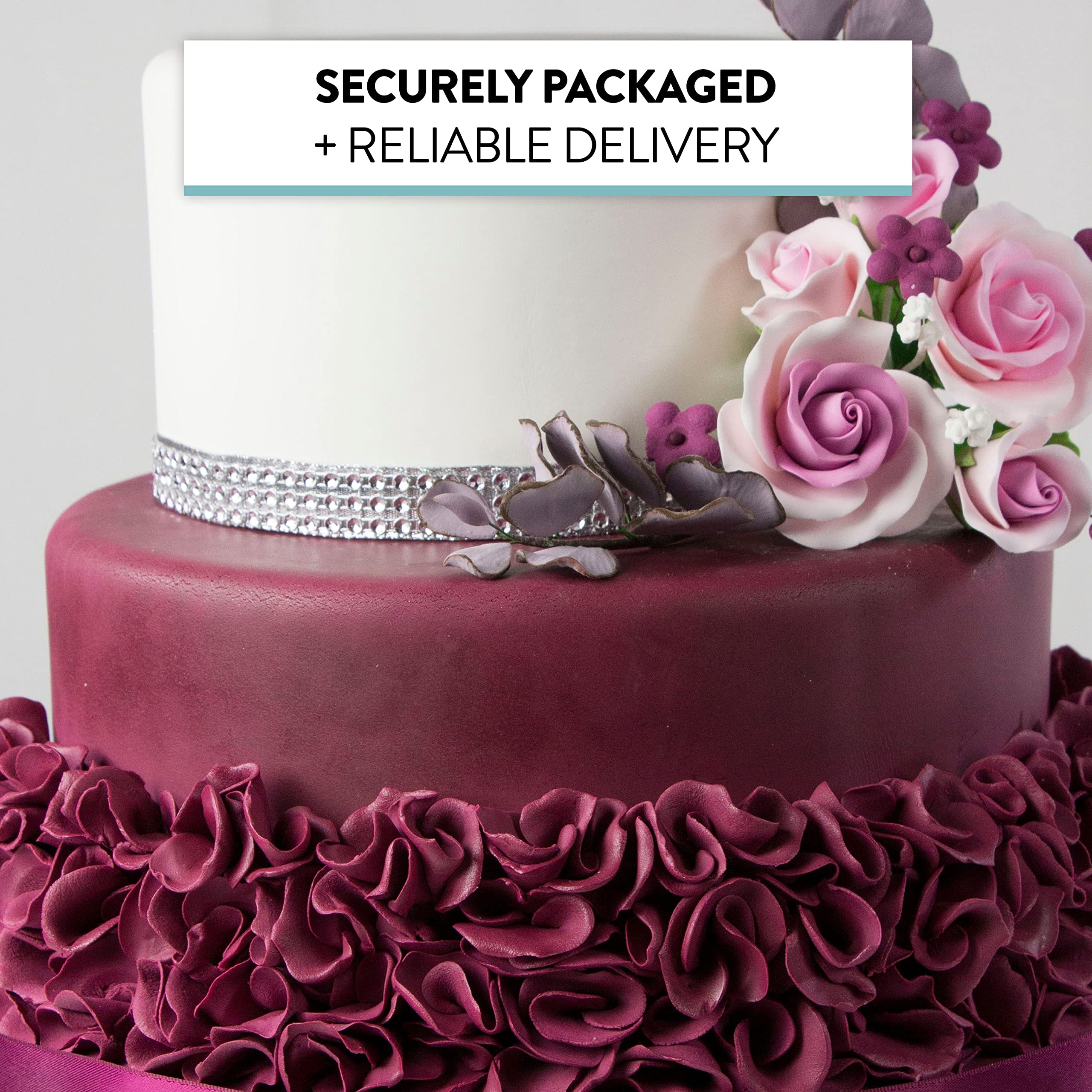 Eucalyptus Sugar Flowers for Cake Decorating, by Global Sugar Art, 5 Count, Mauve