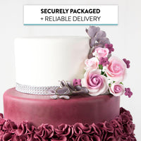 Rose Bouquet Cake Decoration, Elegant Garden Rose Cake Topper, by Global Sugar Art, Pink and Lavender