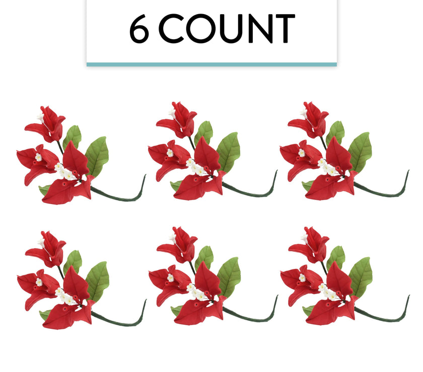 Bougainvillea Sugar Cake Flowers, Tropical Cake Decorations, by Global Sugar Art, Red