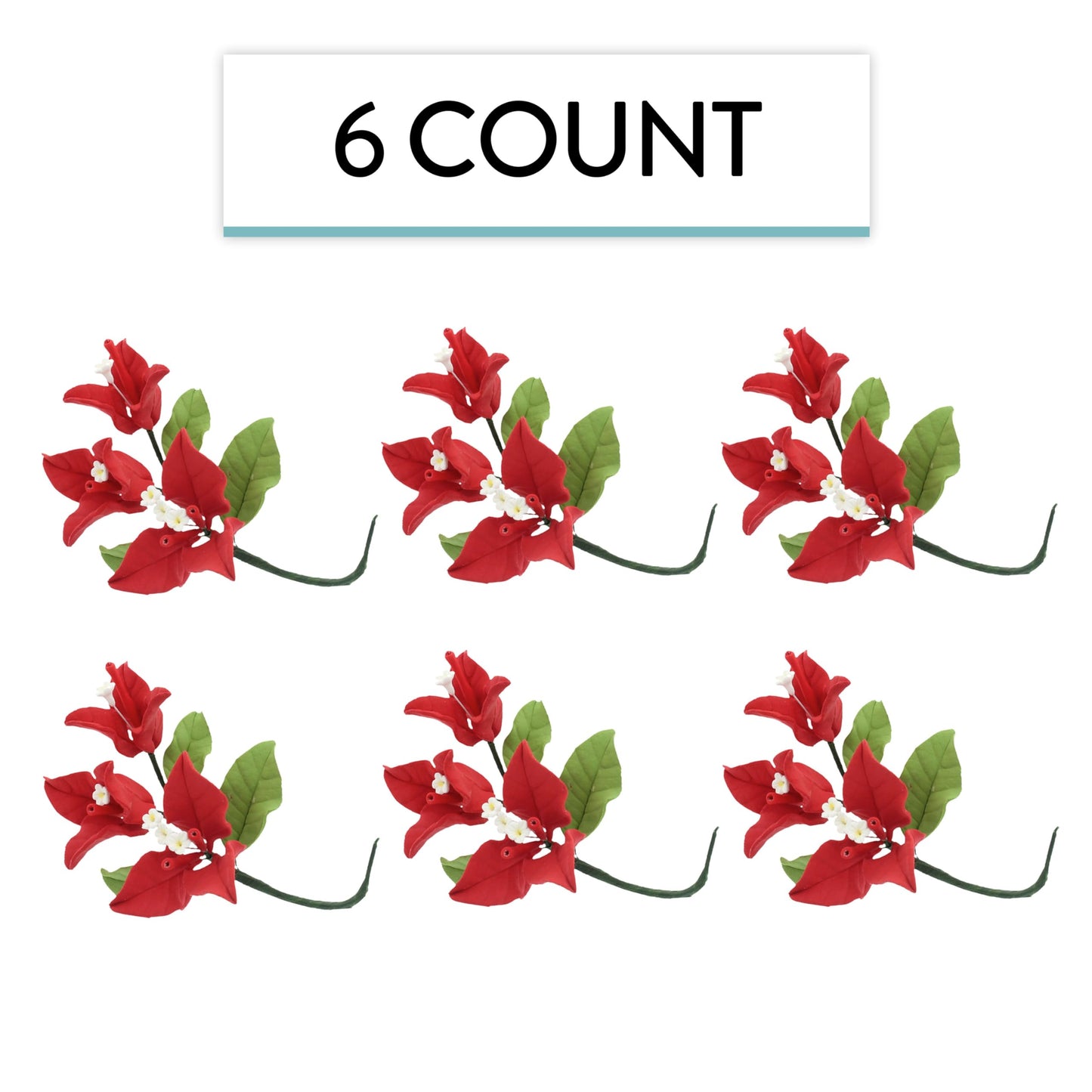 Red Tropical Bougainvillea Spray, 6 Count