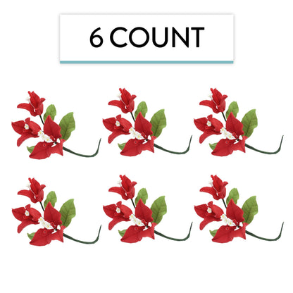 Red Tropical Bougainvillea Spray, 6 Count