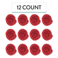Premium Edible Roses for Cakes and Cupcakes, Sweet Royal Icing Roses, by Global Sugar Art, Red