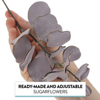Eucalyptus Sugar Flowers for Cake Decorating, by Global Sugar Art, 5 Count, Mauve