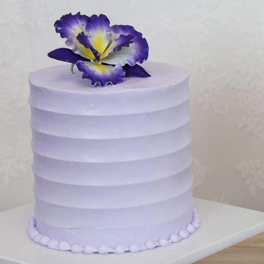 Dutch Iris Sugar Cake Flower, Cake Topper by Global Sugar Art, Purple