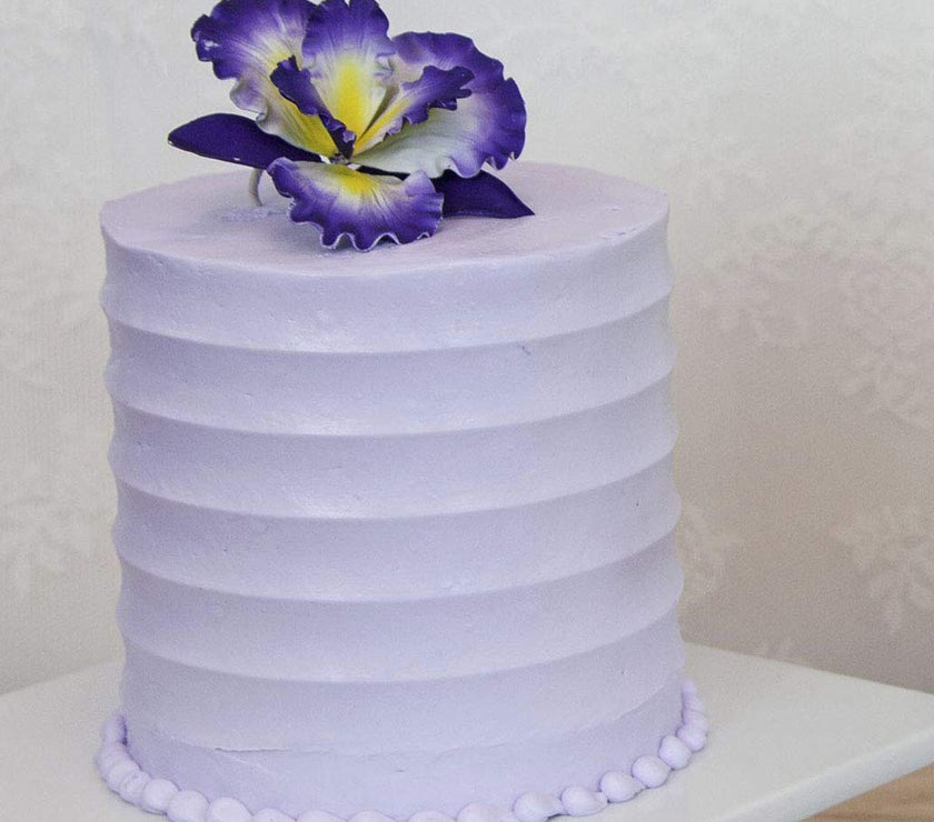 Dutch Iris Sugar Cake Flower, Cake Topper by Global Sugar Art, Purple