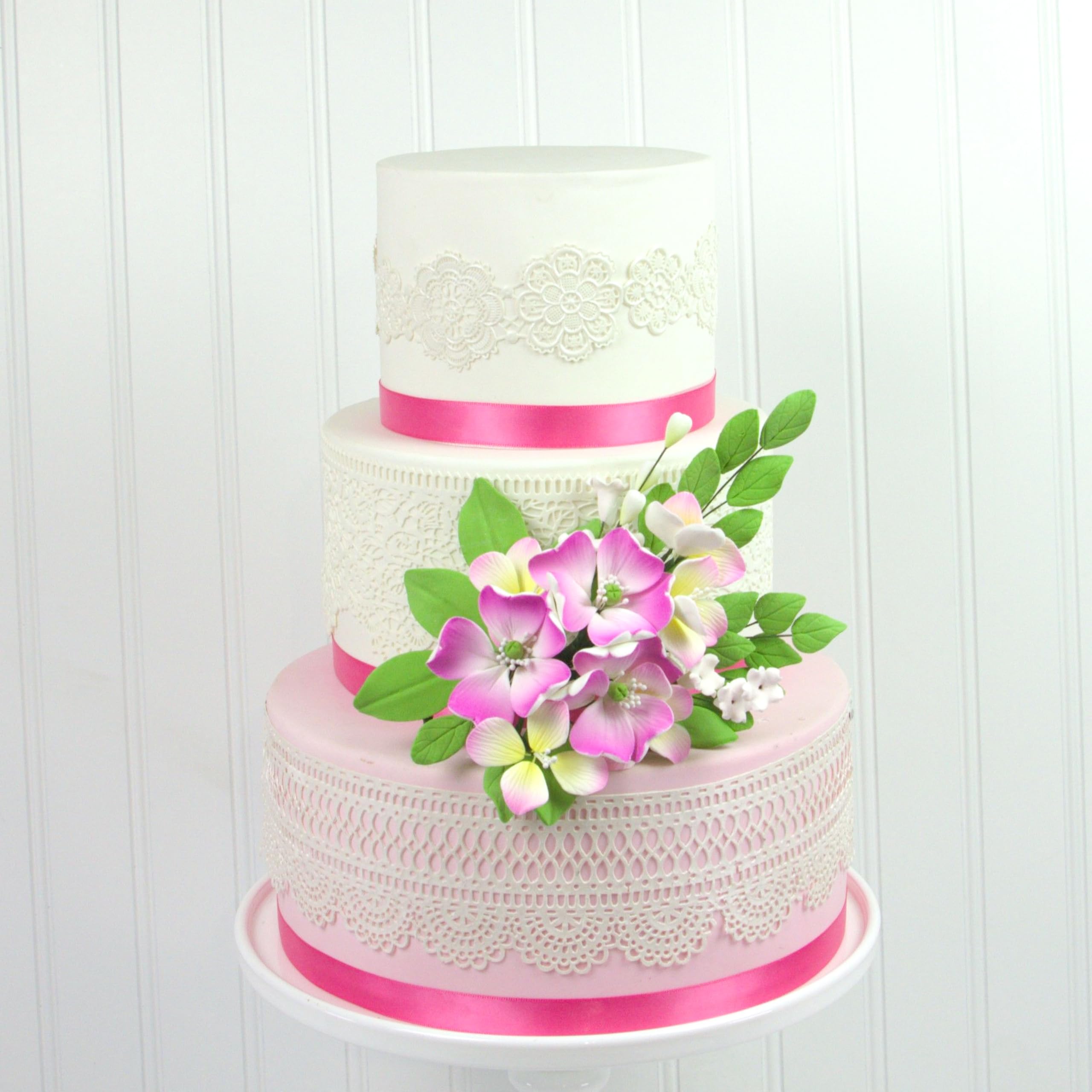 Impatiens Sugar Cake Flower Spray, by Global Sugar Art, Pink, 1 Count