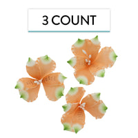 Global Sugar Art Orange Alstroemeria Sugar Cake Flowers by Chef Alan Tetreault, 3 Count