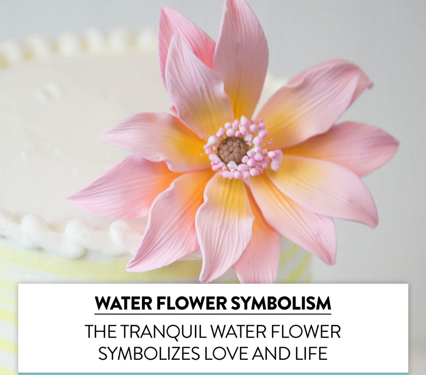 Tranquil Water Flowers, Decorative Sugar Cake Flowers by Global Sugar Art, 3 Count, Pink