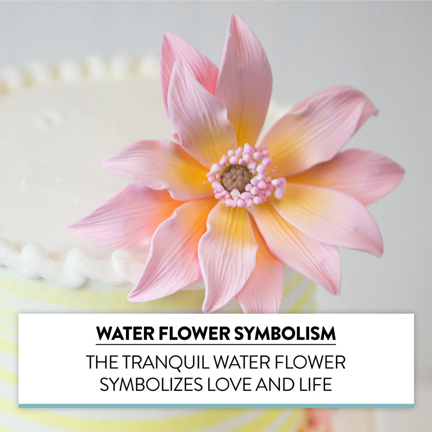 Tranquil Water Flowers, Decorative Sugar Cake Flowers by Global Sugar Art, 3 Count, Pink