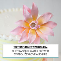 Tranquil Water Flowers, Decorative Sugar Cake Flowers by Global Sugar Art, 3 Count, Pink