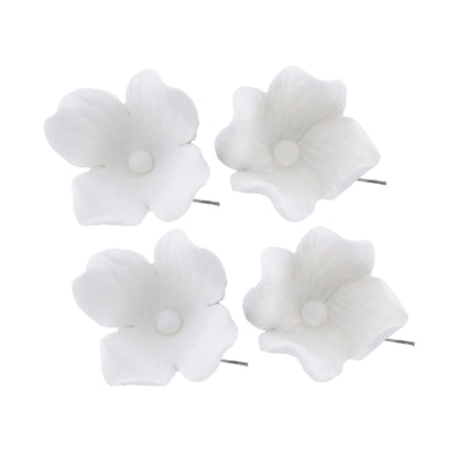 White Hydrangea Flowers, Wired, 1-inch, 36 Count
