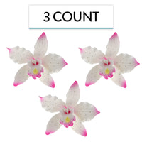 Orchid Sugar Cake Flowers, Brassavola Style Orchids, by Global Sugar Art, 3 Count, Pink
