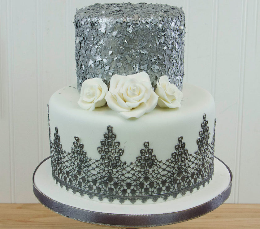 Classic Tea Rose Sugar Cake Flowers, by Global Sugar Art, Wired, White, Medium