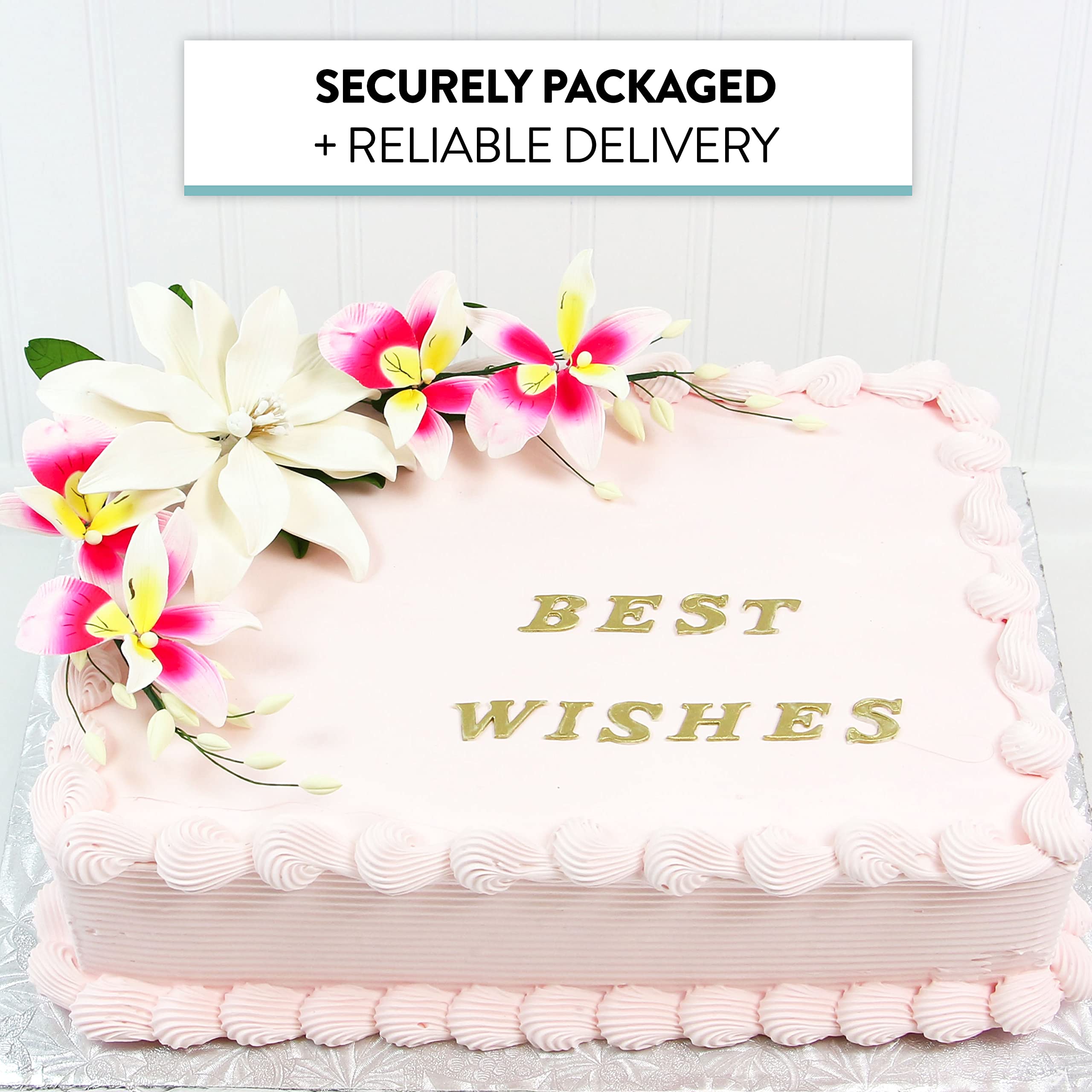 Tranquil Water Flowers, Decorative Sugar Cake Flowers by Global Sugar Art, 3 Count, White