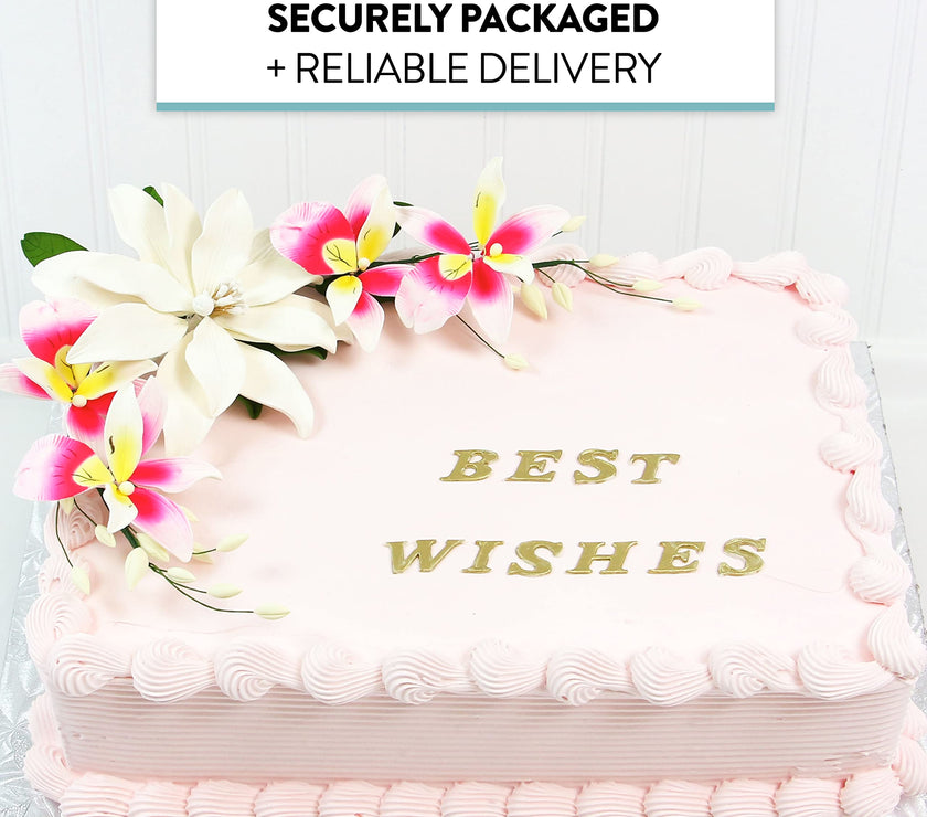 Tranquil Water Flowers, Decorative Sugar Cake Flowers by Global Sugar Art, 3 Count, White