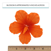 Hibiscus Sugar Cake Flowers, Orange Tropical Sugar Flowers, by Global Sugar Art