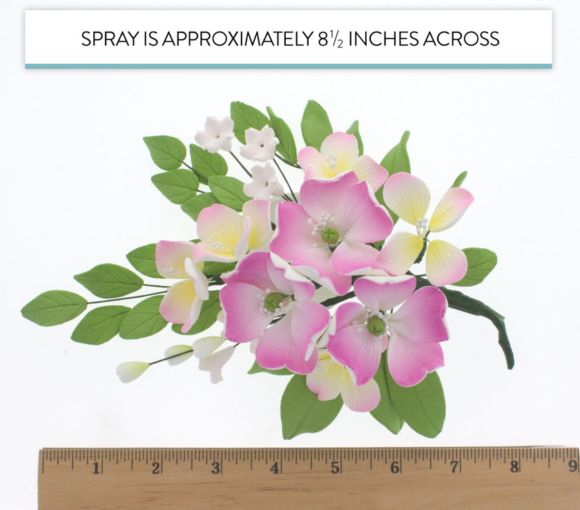 Impatiens Sugar Cake Flower Spray, by Global Sugar Art, Pink, 1 Count
