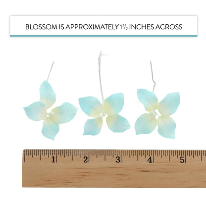 Blue Hydrangea Flowers, 1.5-inch, 24 Count