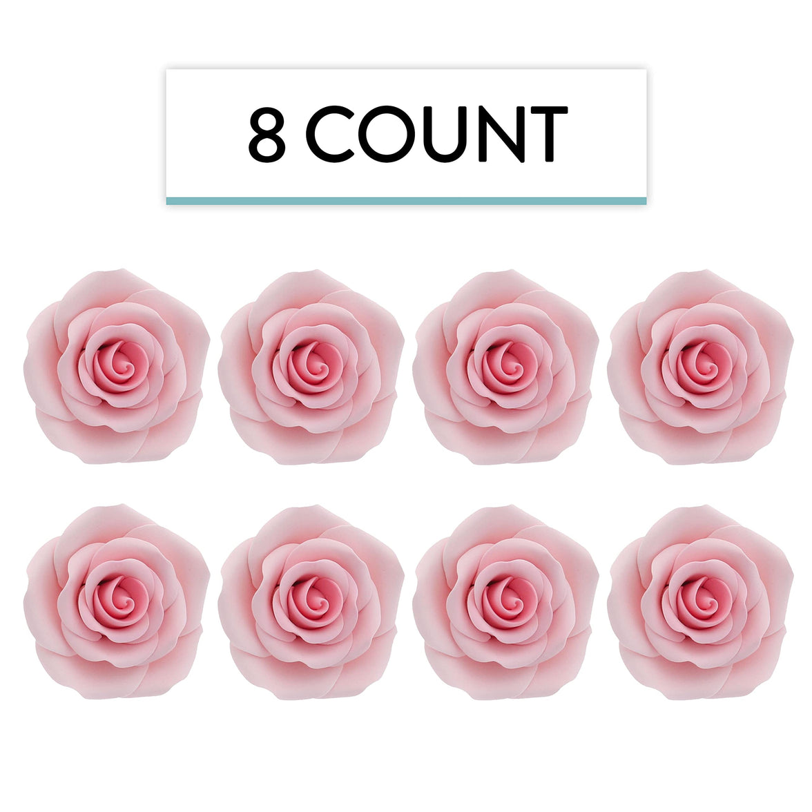 Shrub Rose Sugar Flowers for Cakes, by Global Sugar Art, Large, Pink