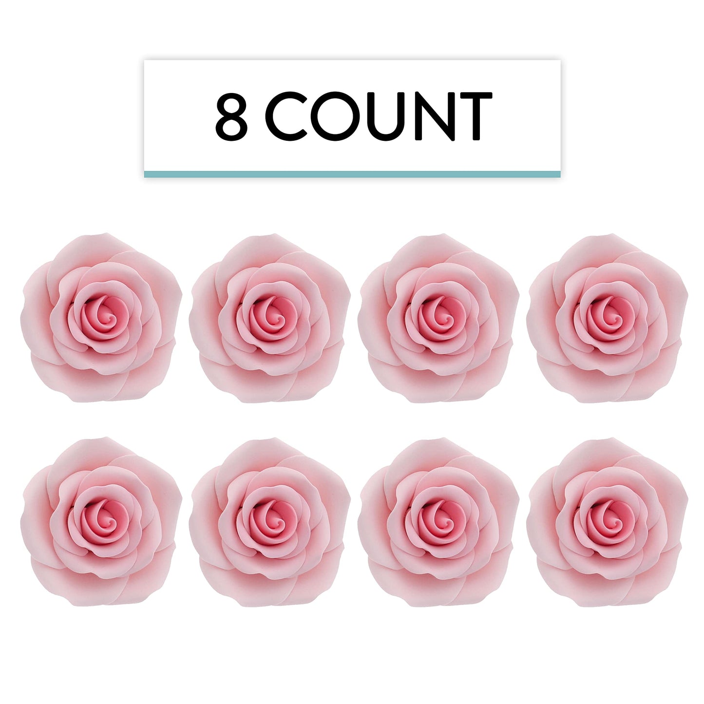 Pink Shrub Rose, Wired, 2.5-inch, 8 Count