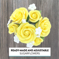 Rose Bouquet Cake Decoration, Elegant Garden Rose Cake Topper, by Global Sugar Art, Yellow