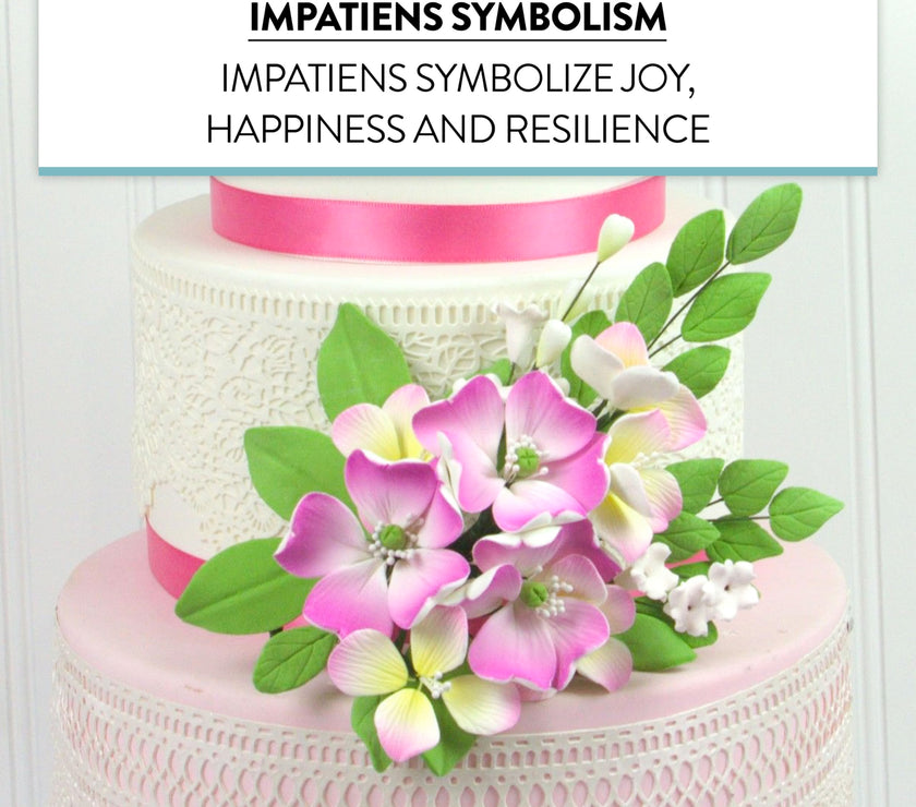Impatiens Sugar Cake Flower Spray, by Global Sugar Art, Pink, 1 Count