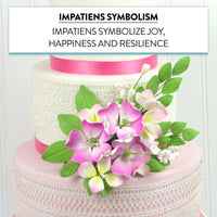 Impatiens Sugar Cake Flower Spray, by Global Sugar Art, Pink, 1 Count