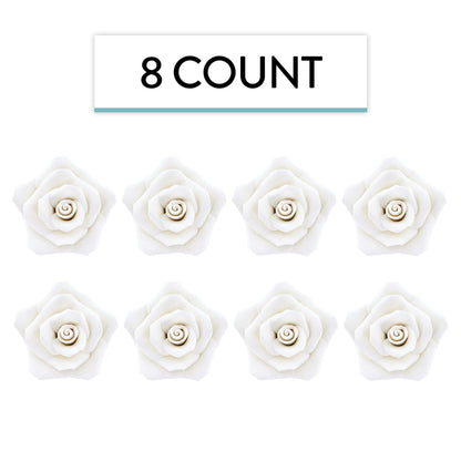 White Shrub Rose, Wired, 2.5-inch, 8 Count