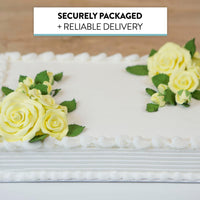 Exquisite Rose & Leaf Kit, Sugar Cake Flowers by Global Sugar Art, Yellow Roses with Leaves, 15-Piece Set